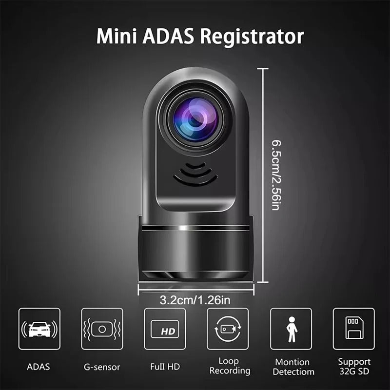 Mini 1080P Dash Camera with Rotating Lens and Night Vision Sensor