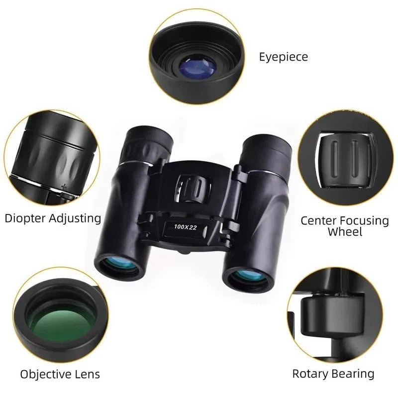 Mini Pocket Binoculars 100x22 HD with Fully Multi-Coated Optics