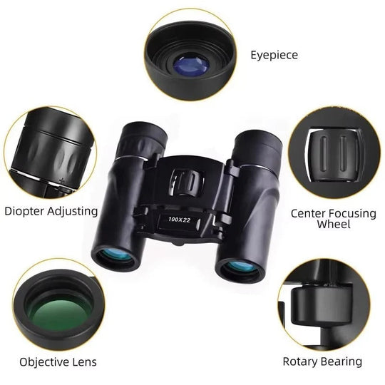 Mini Pocket Binoculars 100x22 HD with Fully Multi-Coated Optics