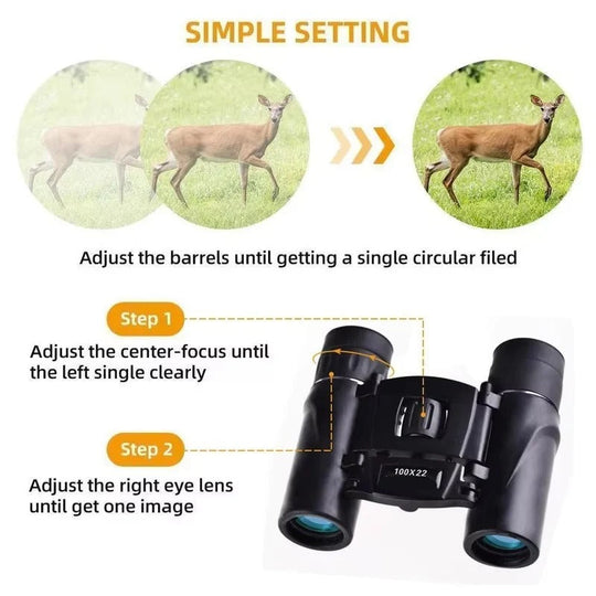 Mini Pocket Binoculars 100x22 HD with Fully Multi-Coated Optics