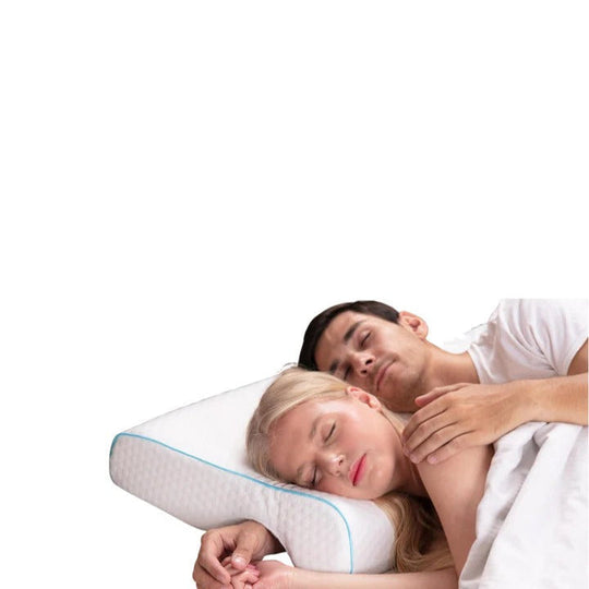 Memory Foam Couple Pillow with L Shaped Arm Channel Design