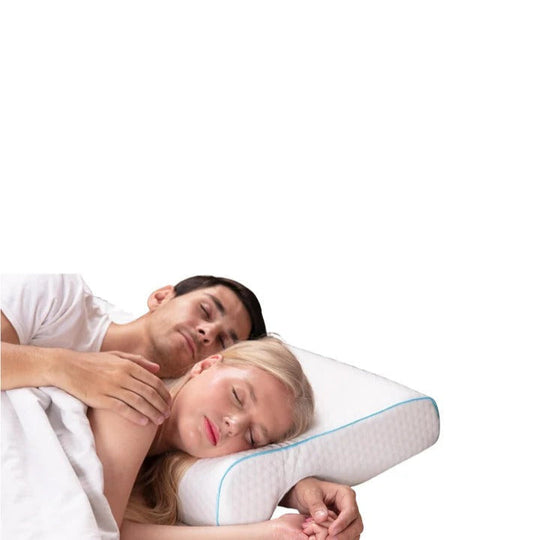 Memory Foam Couple Pillow with L Shaped Arm Channel Design