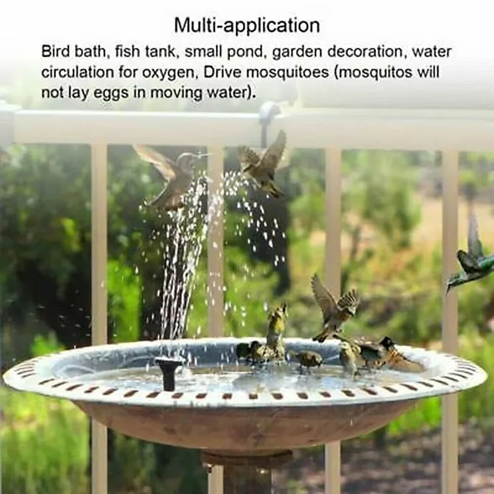 Floating Solar Fountain Pump for Bird Baths and Garden Ponds