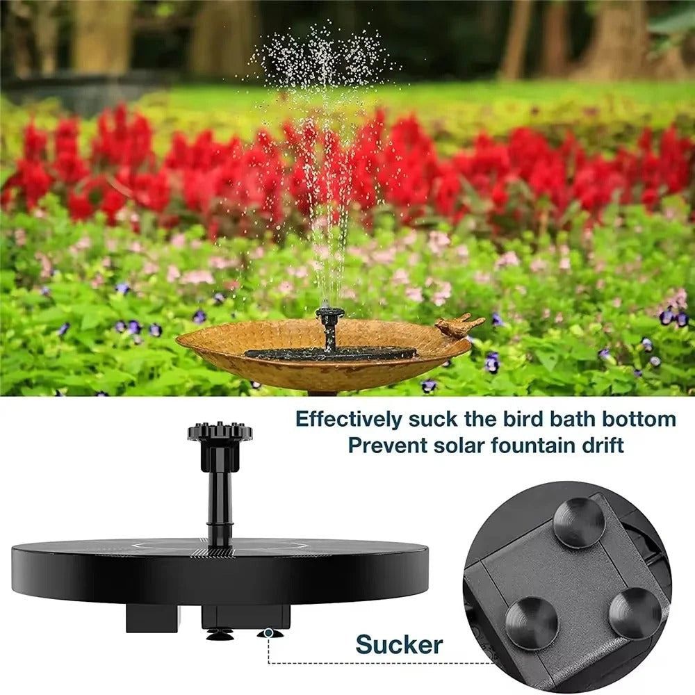 Floating Solar Fountain Pump for Bird Baths and Garden Ponds