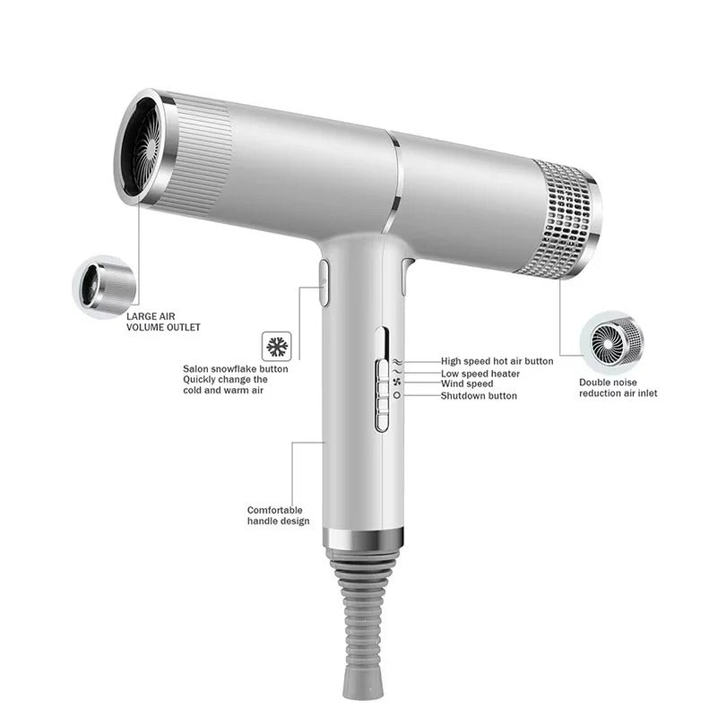 Lightweight Hair Dryer with Precision Nozzle for Styling