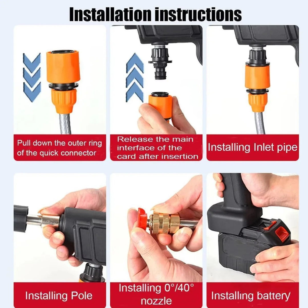 Cordless Portable Car Washer with Rechargeable Spray Design
