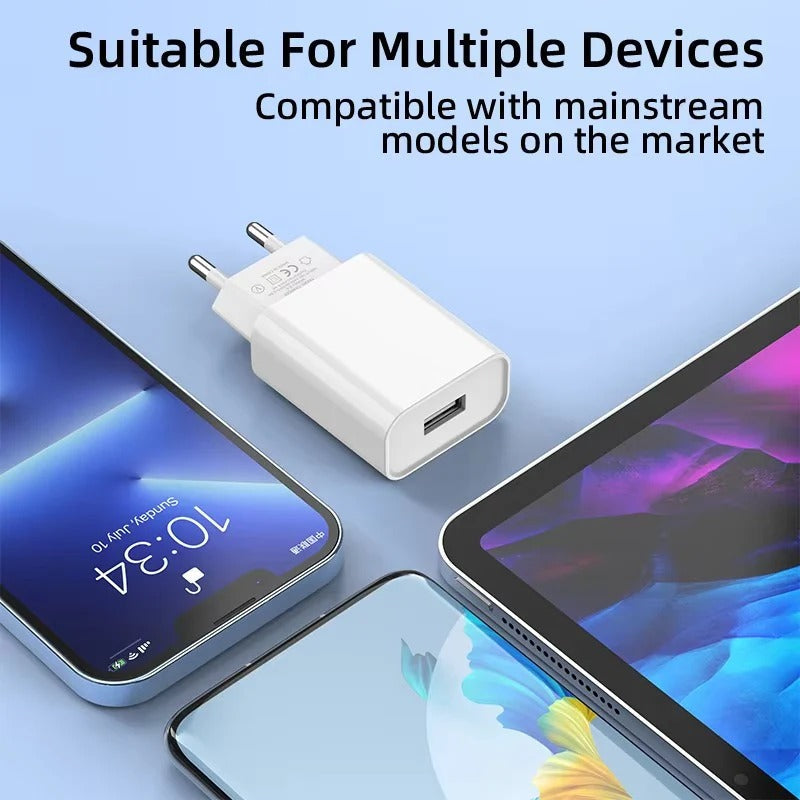 USB Wall Charger with 10W Output and 5V 2A Power Adapter