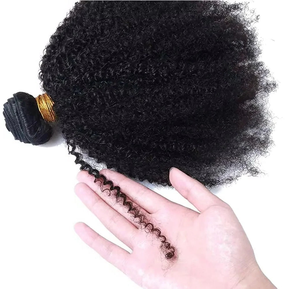 Brazilian Virgin Human Hair Bundles in Afro Kinky Curly Style