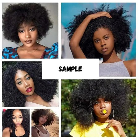 Brazilian Virgin Human Hair Bundles in Afro Kinky Curly Style