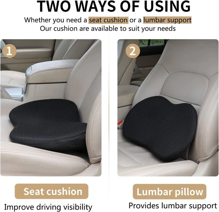 Memory Foam Car Seat Cushion for Added Height and Seating Comfort