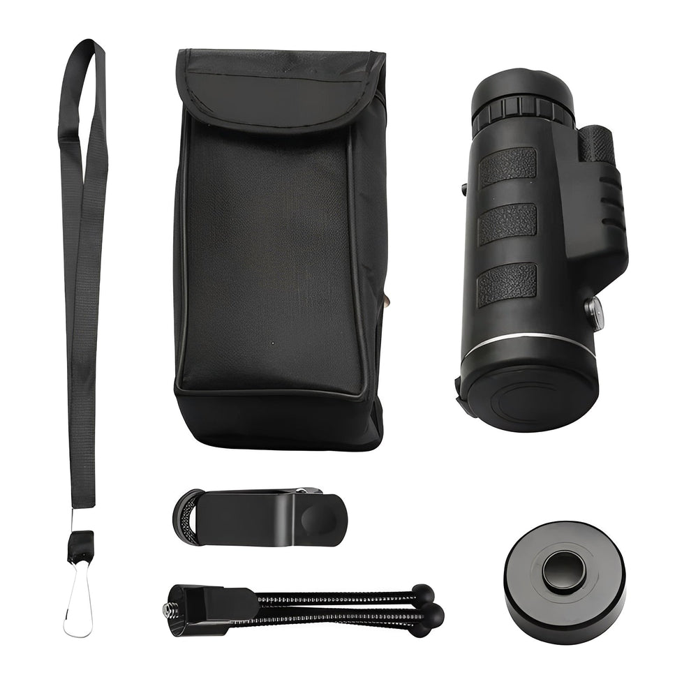 Portable 40x60 Monocular Telescope with Smartphone Adapter and Tripod