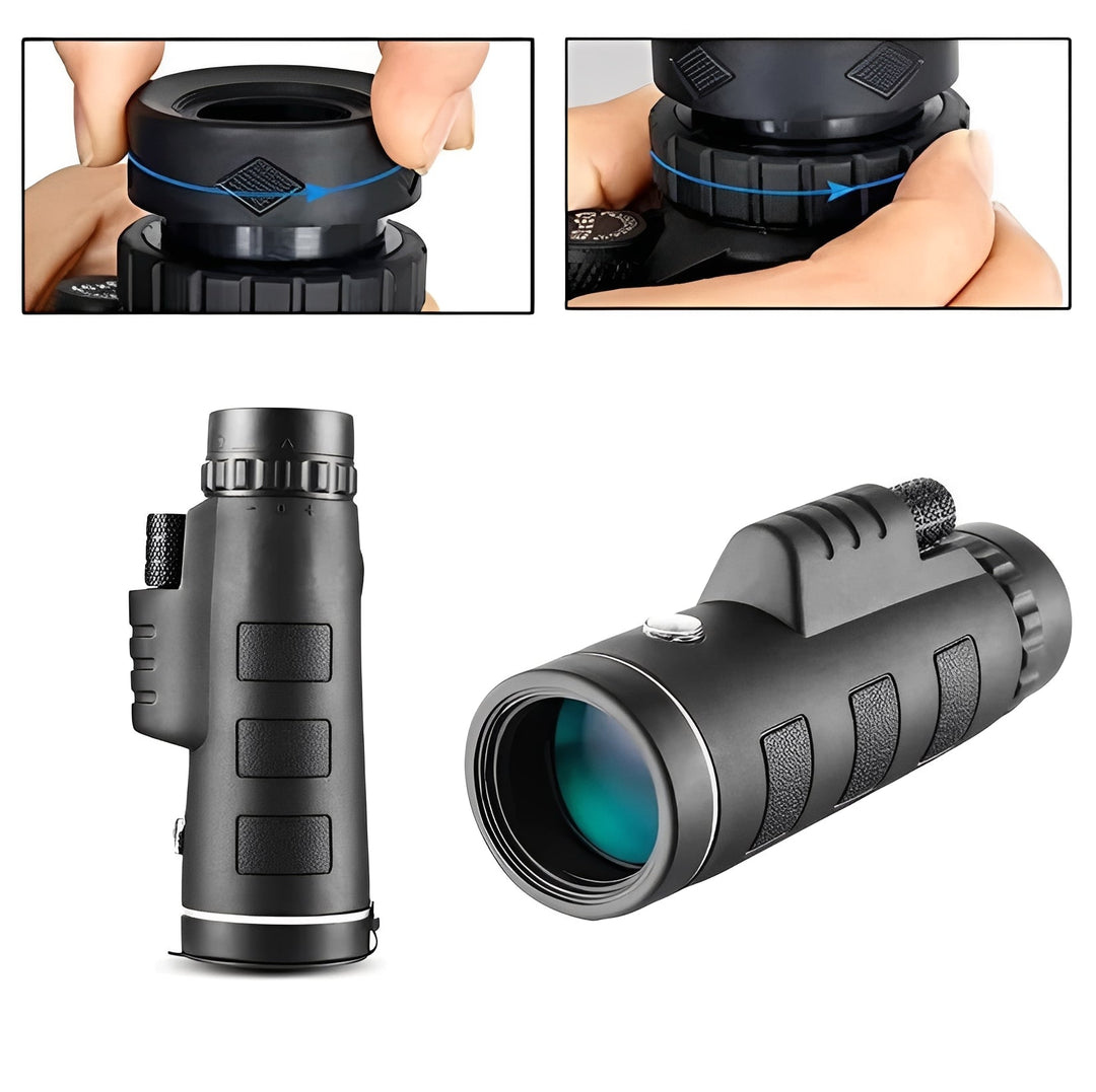 Portable 40x60 Monocular Telescope with Smartphone Adapter and Tripod