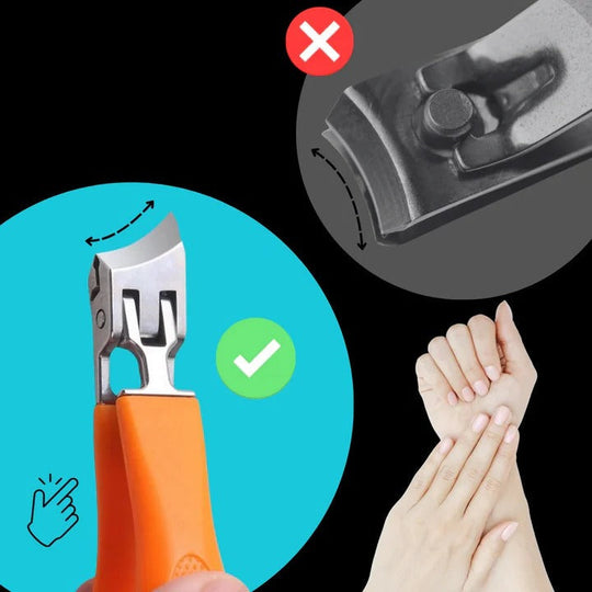 Manual Wide Jaw Nail Clipper with Curved Cutting Edge