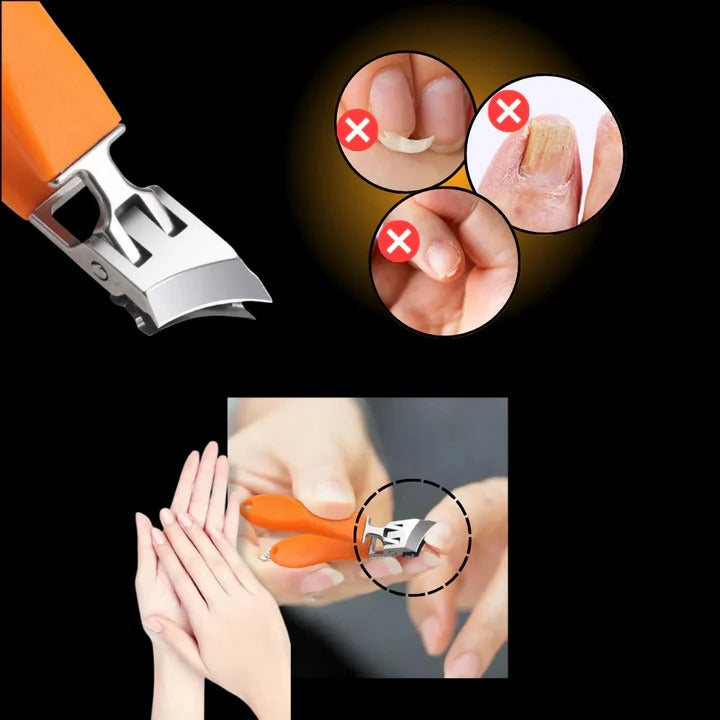 Manual Wide Jaw Nail Clipper with Curved Cutting Edge