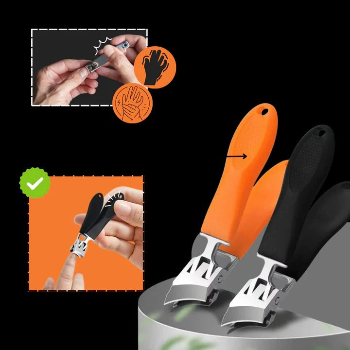 Manual Wide Jaw Nail Clipper with Curved Cutting Edge