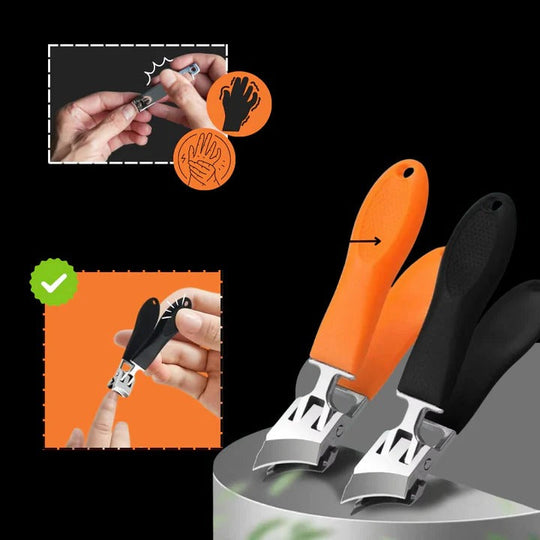 Manual Wide Jaw Nail Clipper with Curved Cutting Edge