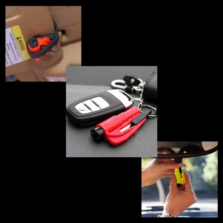 Portable 2 in 1 Car Safety Tool for Tempered Windows
