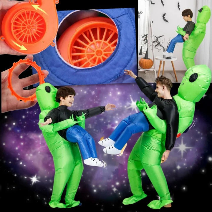 Kids Inflatable Alien Costume with Optical Illusion Design
