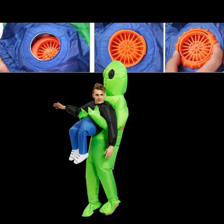 Kids Inflatable Alien Costume with Optical Illusion Design