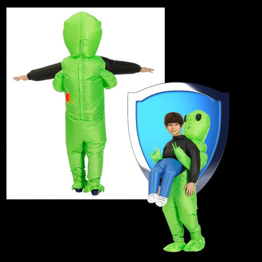 Kids Inflatable Alien Costume with Optical Illusion Design