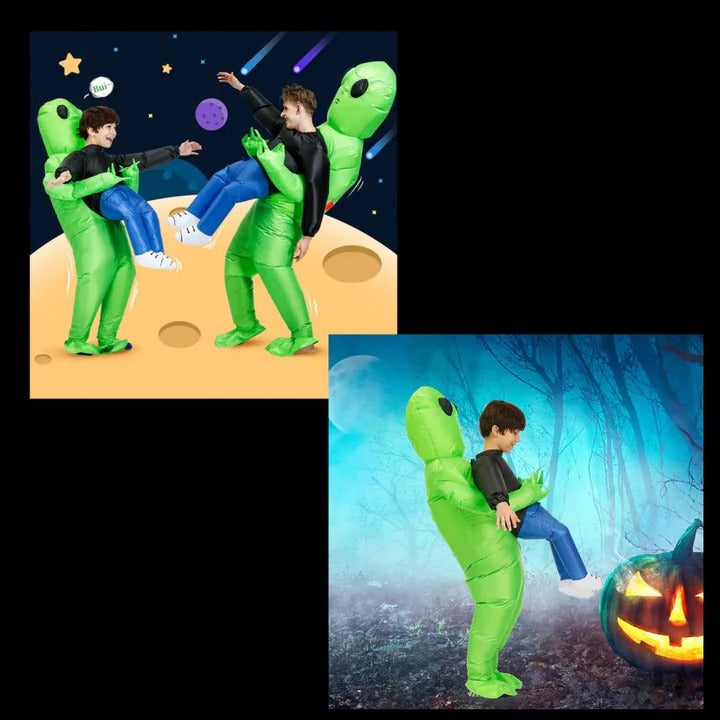Kids Inflatable Alien Costume with Optical Illusion Design
