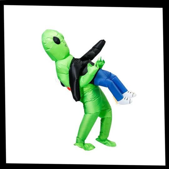 Kids Inflatable Alien Costume with Optical Illusion Design