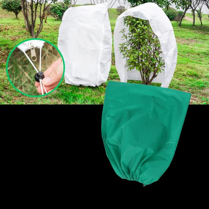 Winter Plant Cover with Zipper and Drawstring for Cold Weather Use