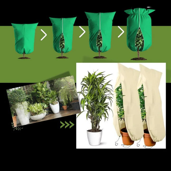 Winter Plant Cover with Zipper and Drawstring for Cold Weather Use