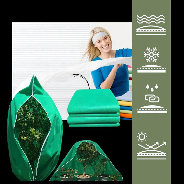 Winter Plant Cover with Zipper and Drawstring for Cold Weather Use