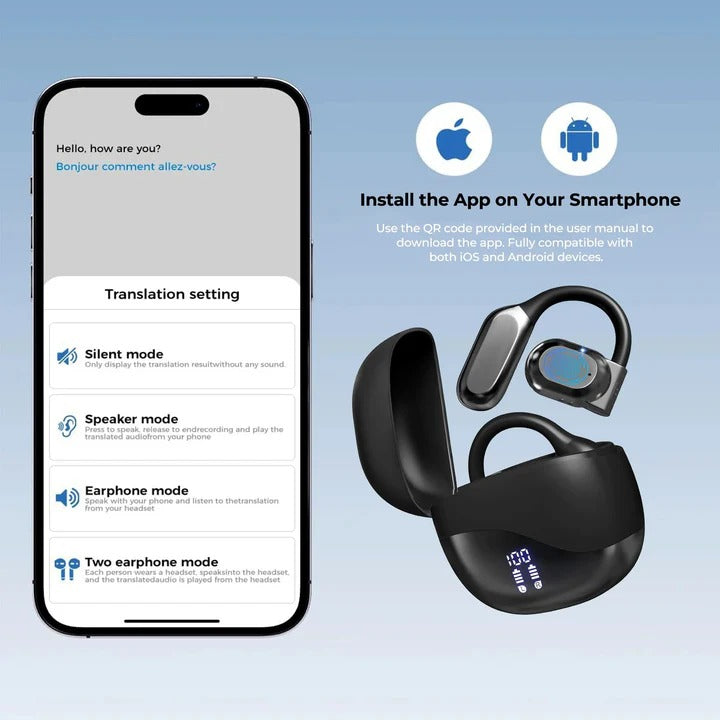 Smart Translation Headphones with Wireless Audio and App Support