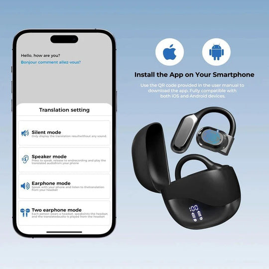 Smart Translation Headphones with Wireless Audio and App Support