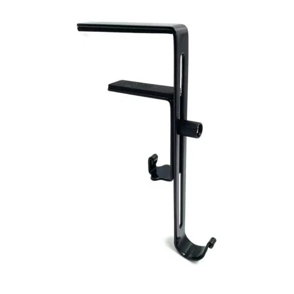 Adjustable Mantel Hook with Weighted Bases for Holiday Stockings and Greenery