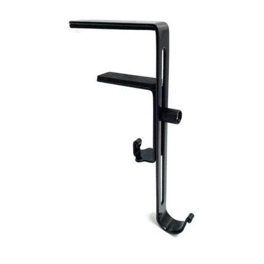 Adjustable Mantel Hook with Weighted Bases for Holiday Stockings and Greenery