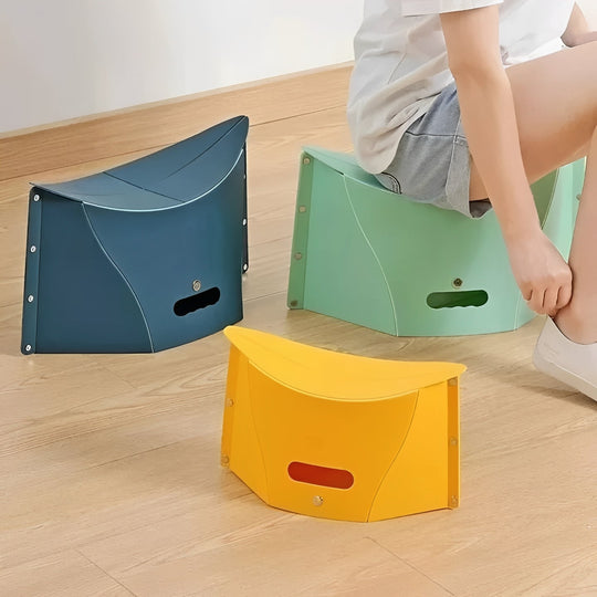 Portable Folding Step Stool with Built-In Carry Handle