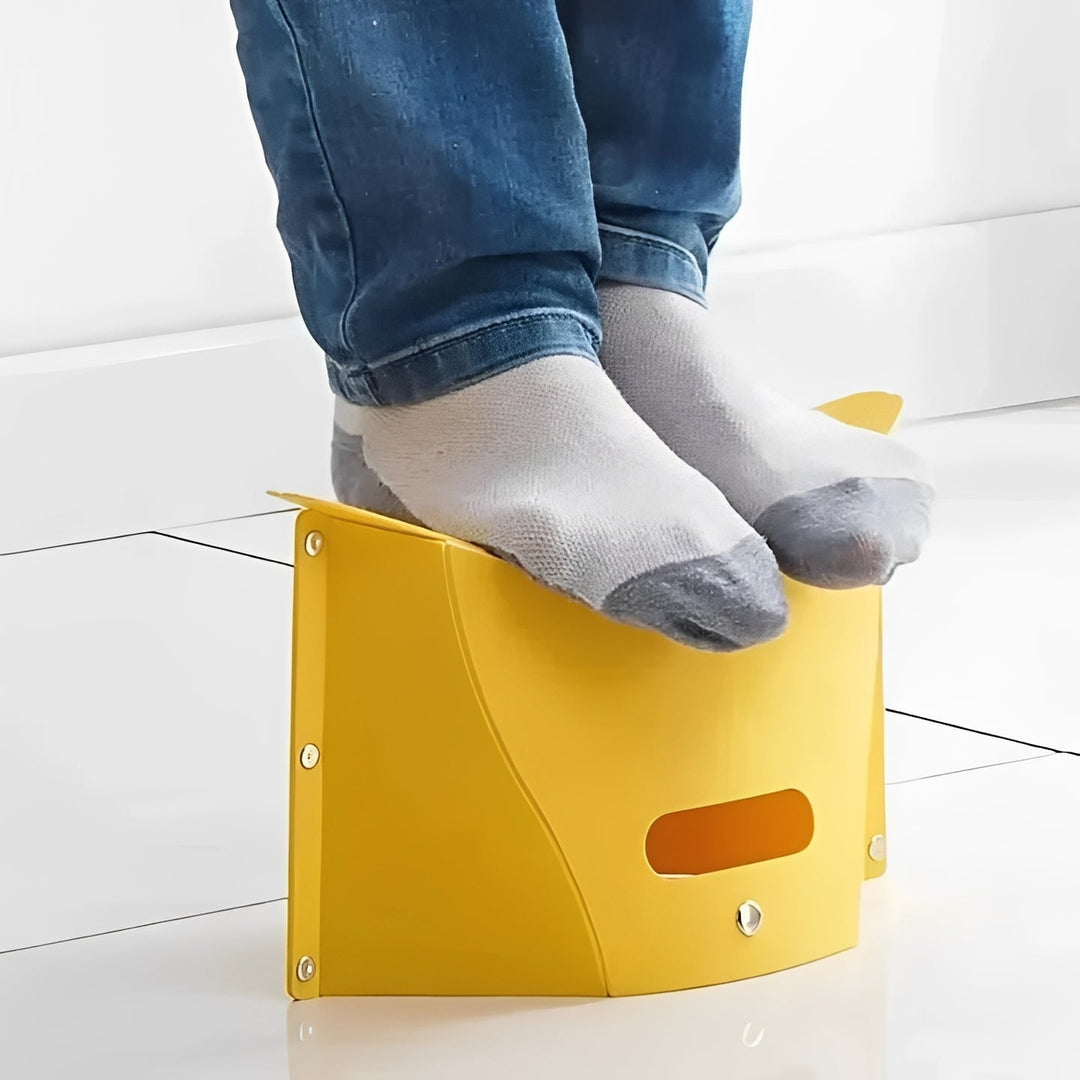Portable Folding Step Stool with Built-In Carry Handle