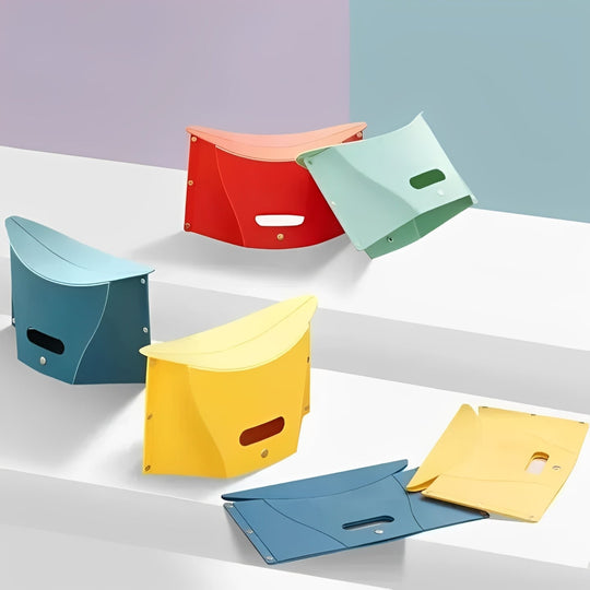 Portable Folding Step Stool with Built-In Carry Handle