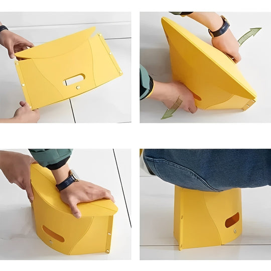 Portable Folding Step Stool with Built-In Carry Handle