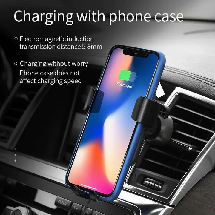Cordless Car Phone Charger with Automatic Locking Arms