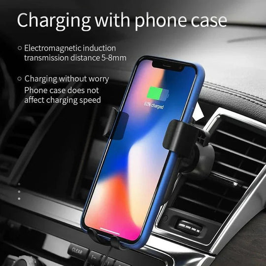 Cordless Car Phone Charger with Automatic Locking Arms