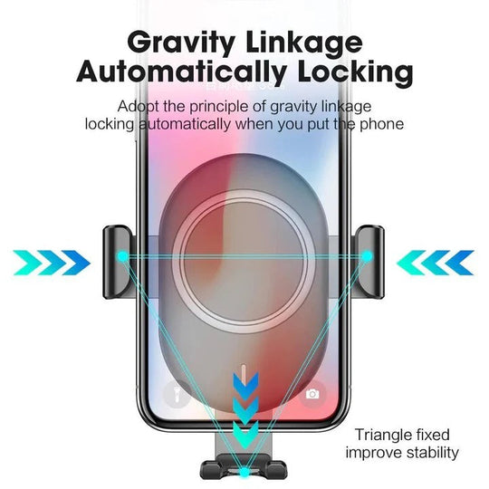 Cordless Car Phone Charger with Automatic Locking Arms