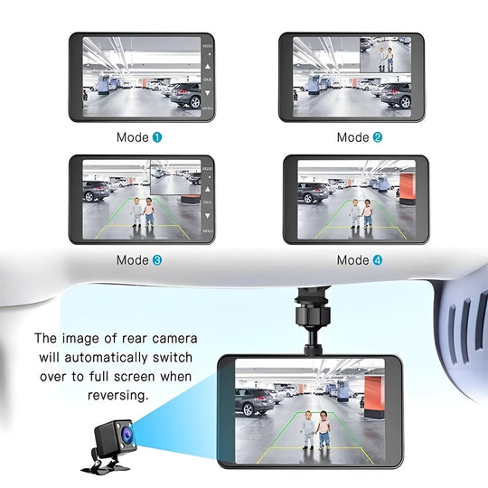 Front and Rear Vehicle Dash Camera with 1080P Recording
