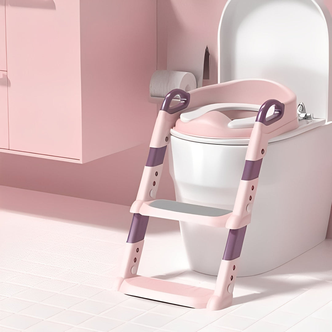Foldable Toddler Potty Trainer with Integrated Step Ladder
