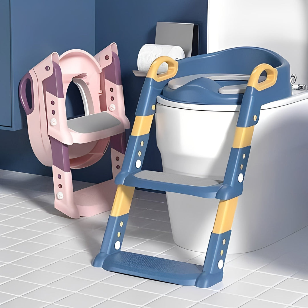 Foldable Toddler Potty Trainer with Integrated Step Ladder