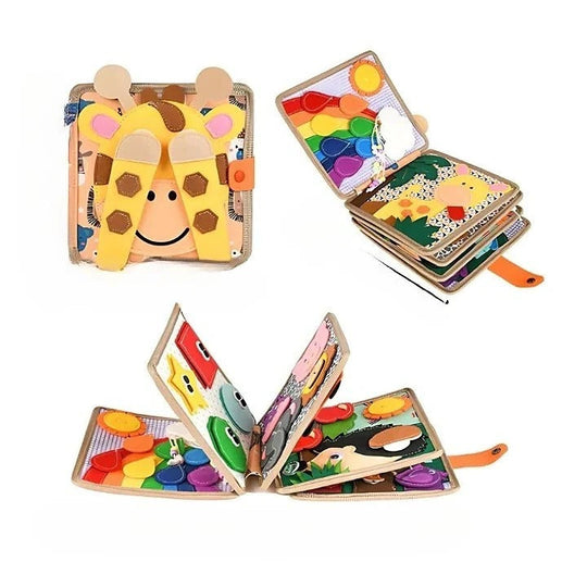 Kid's Portable Activity Book with Textures and Fasteners