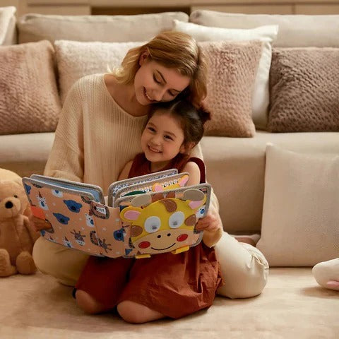 Kid's Portable Activity Book with Textures and Fasteners