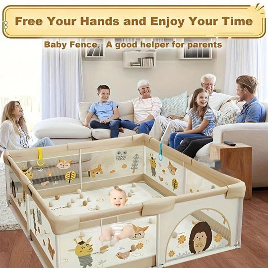 Portable Baby Playpen with Enclosed Design