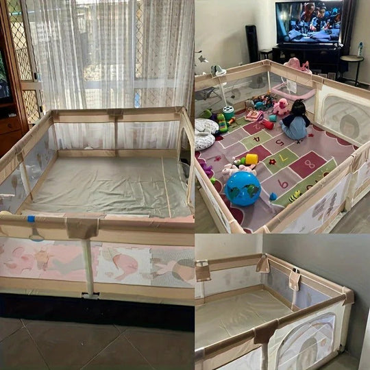 Portable Baby Playpen with Enclosed Design