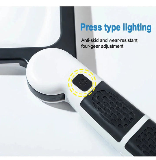 Collapsible Illuminated Optical Enhancer and Foldable LED Magnifying Glass