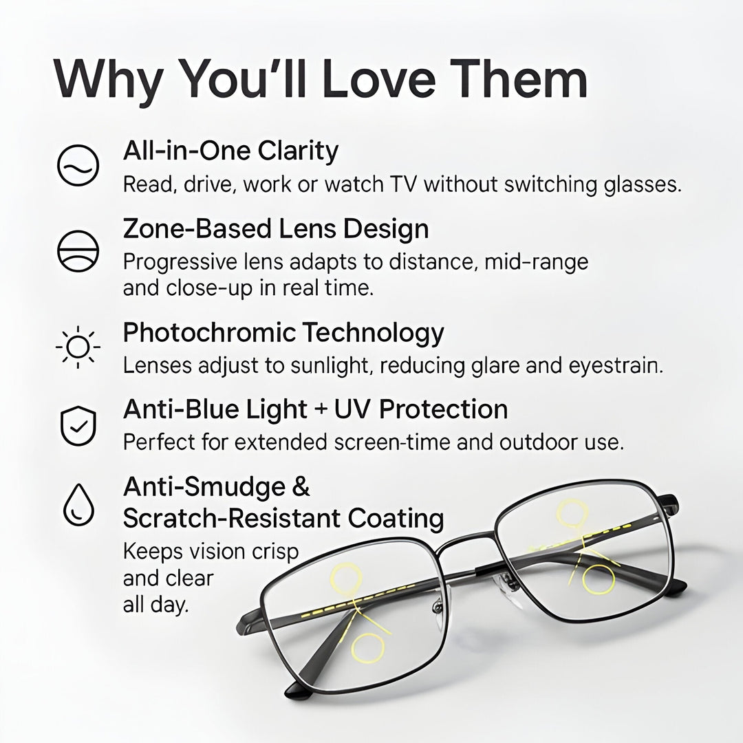 Progressive Glasses with Light Adaptive Lenses