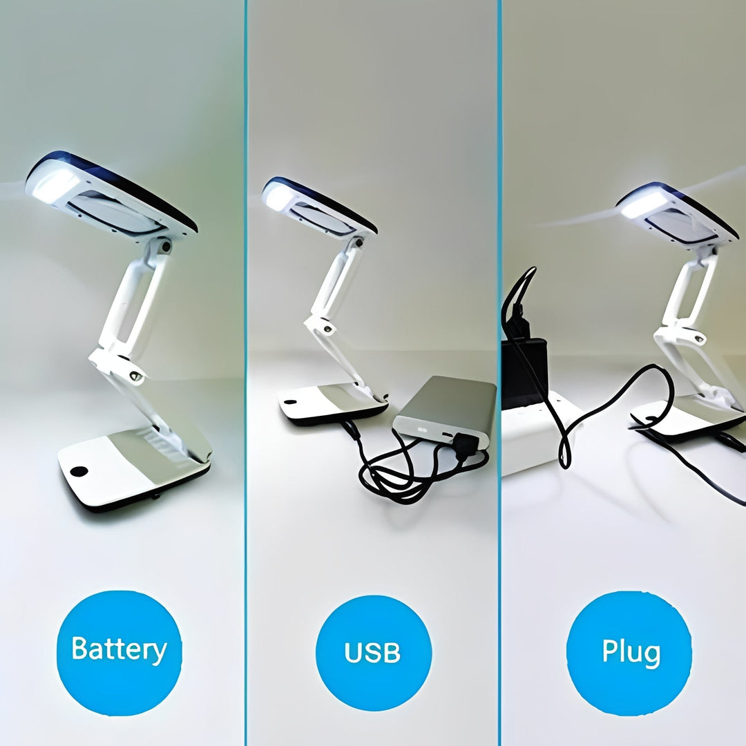 Adjustable Floor Magnifier with Large Viewing Lens and LEDs